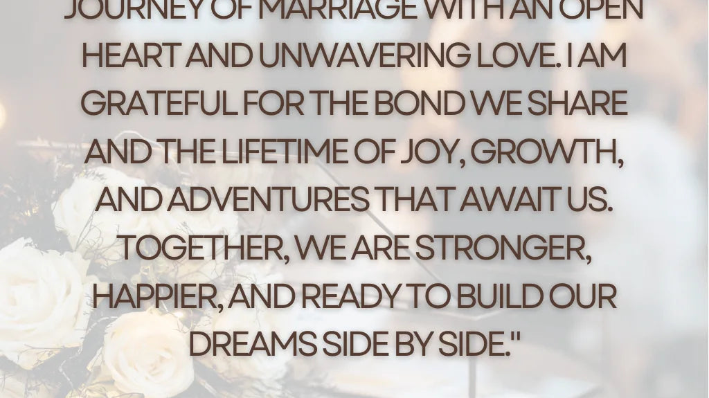 Beautiful journey of marriage affirmation