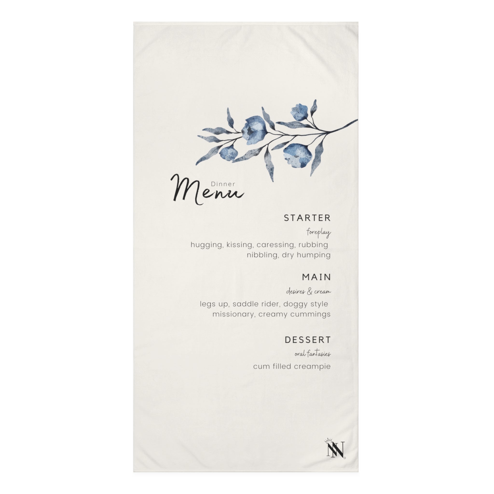 Elegant menu sex towel