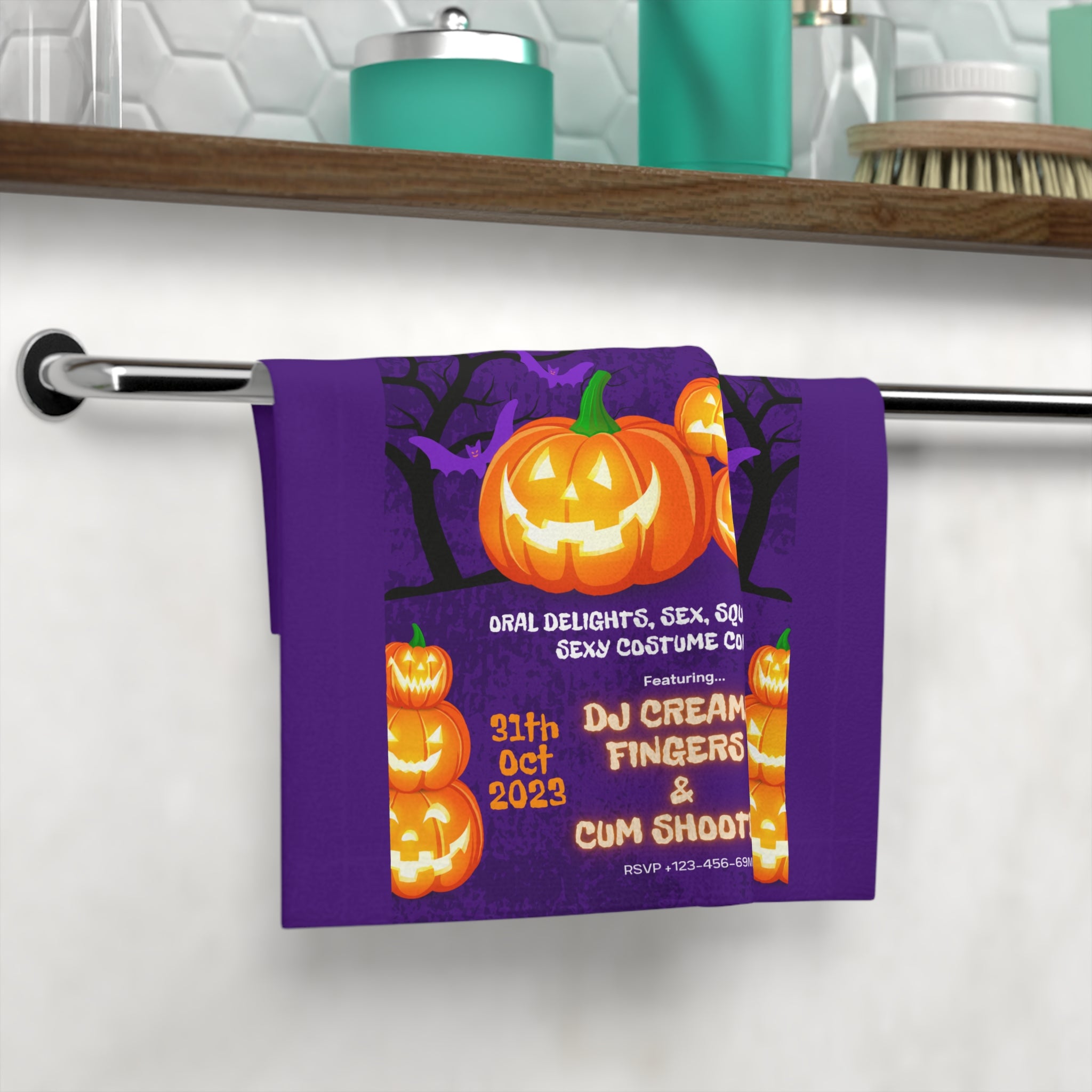 Halloween Cum Crawl Towel 