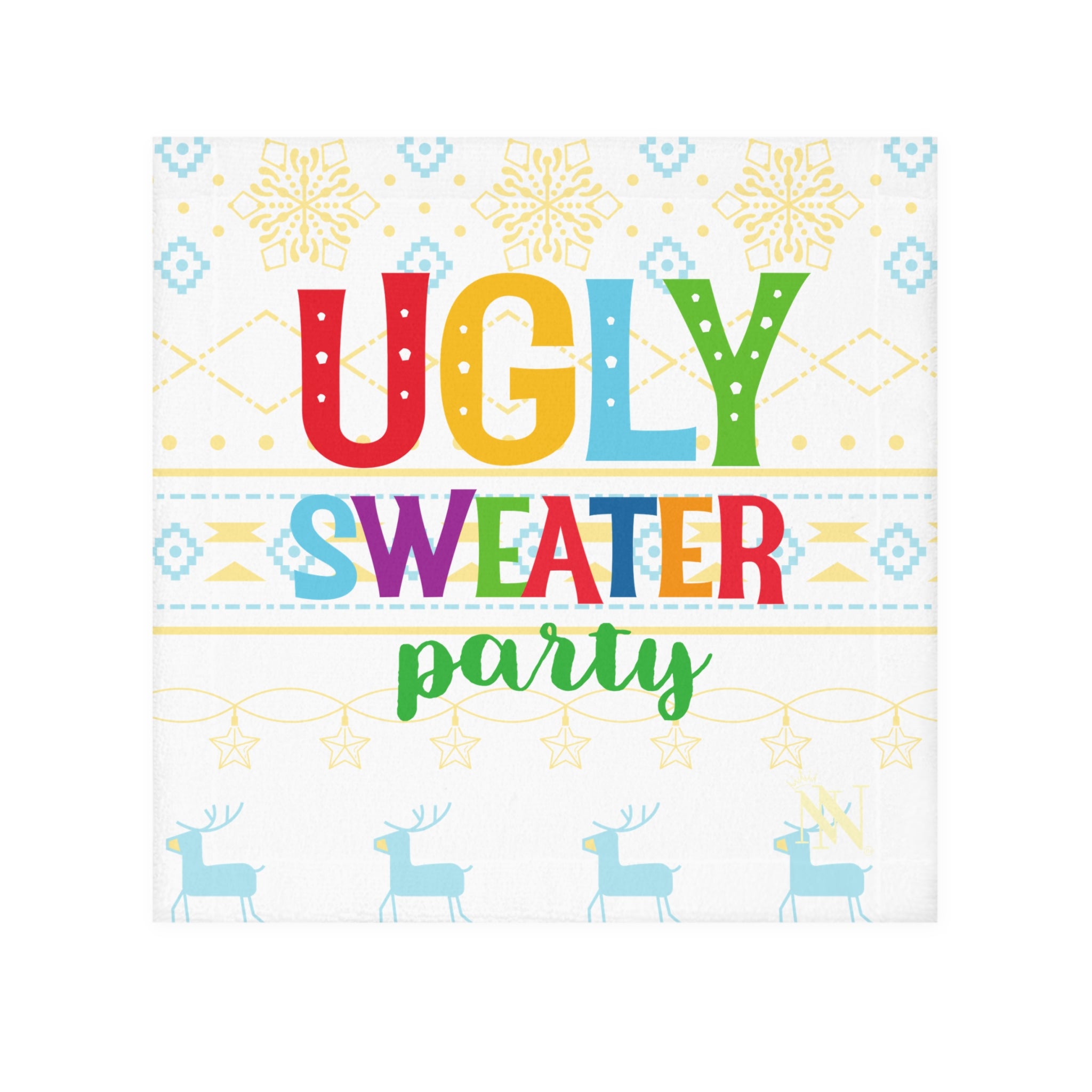 ugly sweater party towel 