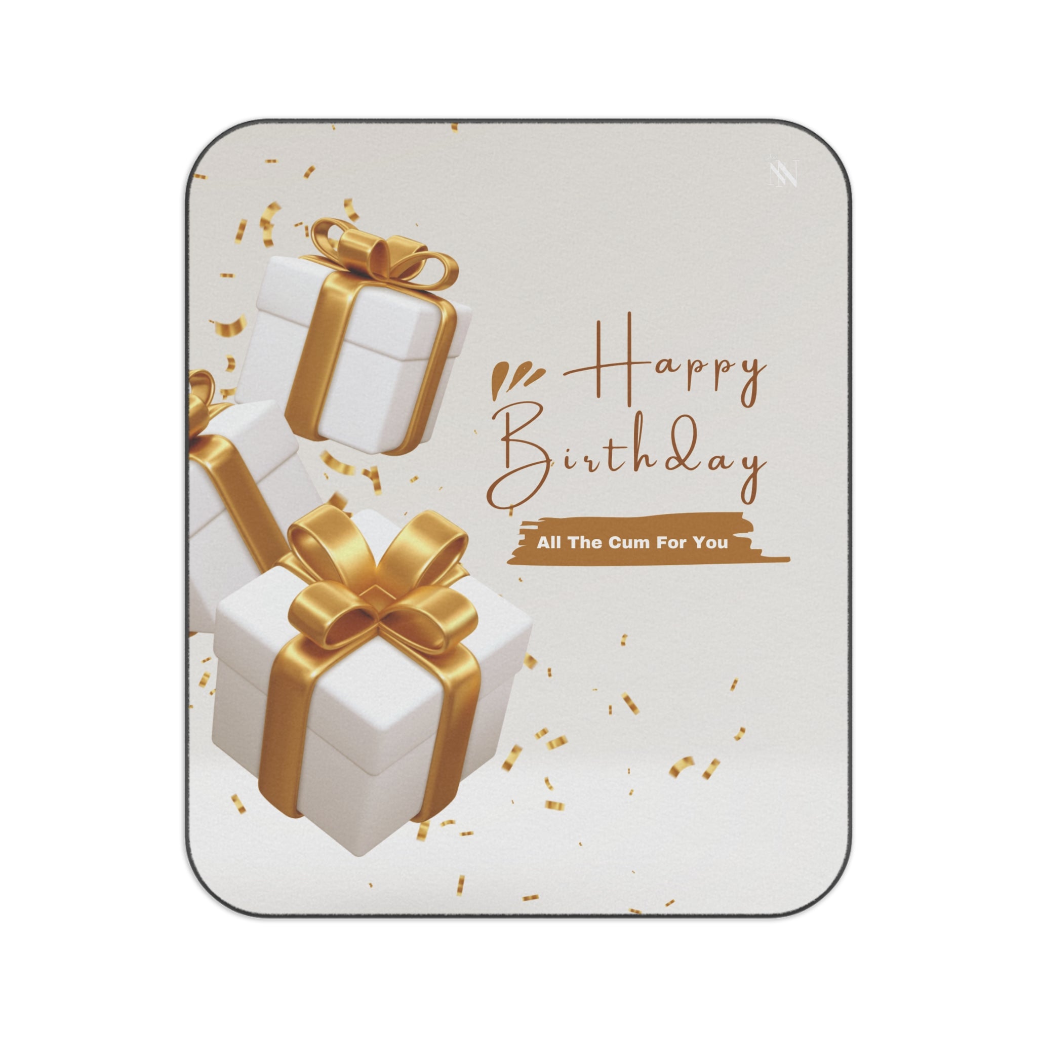 Gold Happy Birthday Water Resistant Sex Blanket