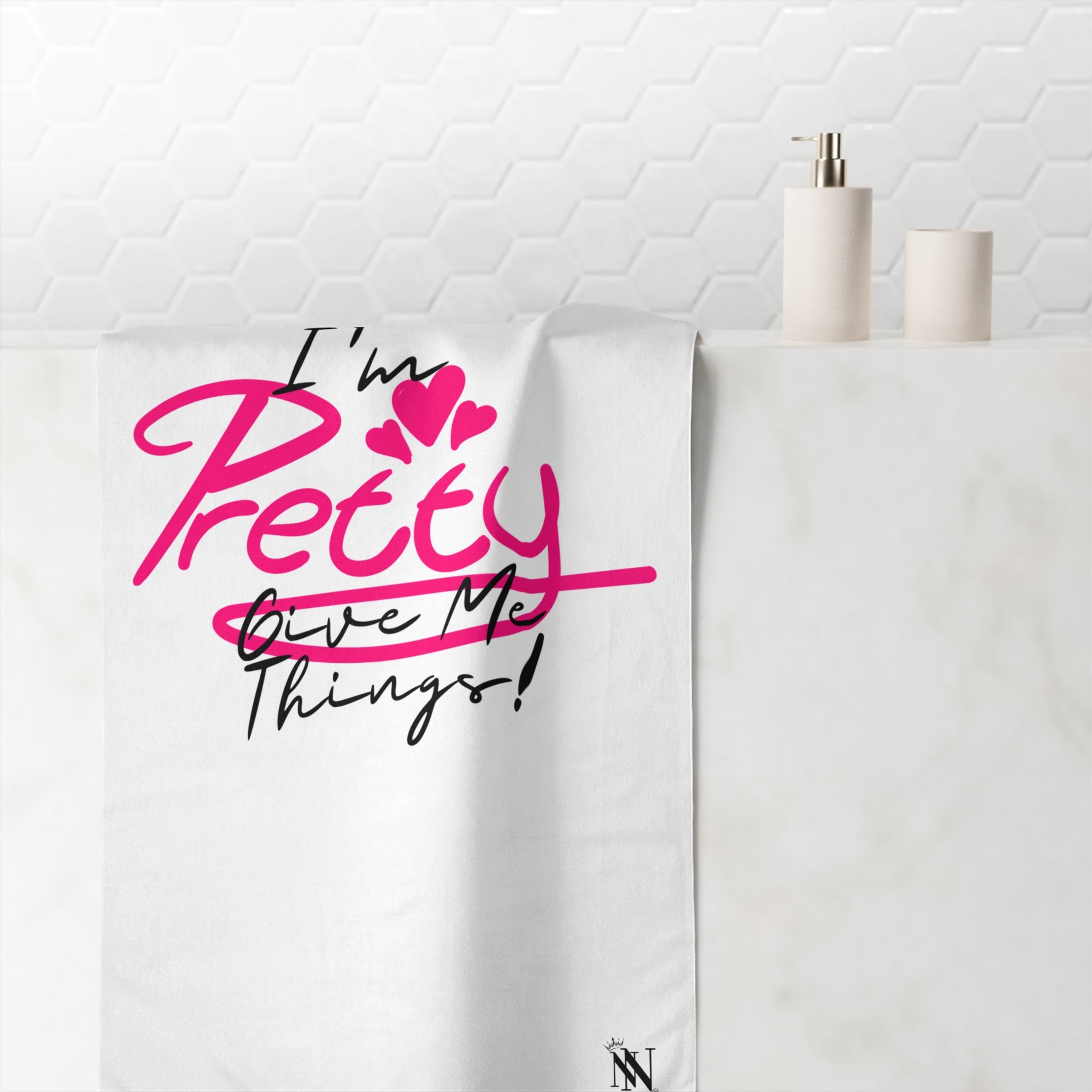 I'm Pretty Give Me Things XL Cum Towel | Big, Bold & Stylish