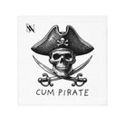 Cum Pirate After-Sex Cum Towel featuring a pirate skull with crossed swords and bold text, designed for fun and flirty intimate moments.