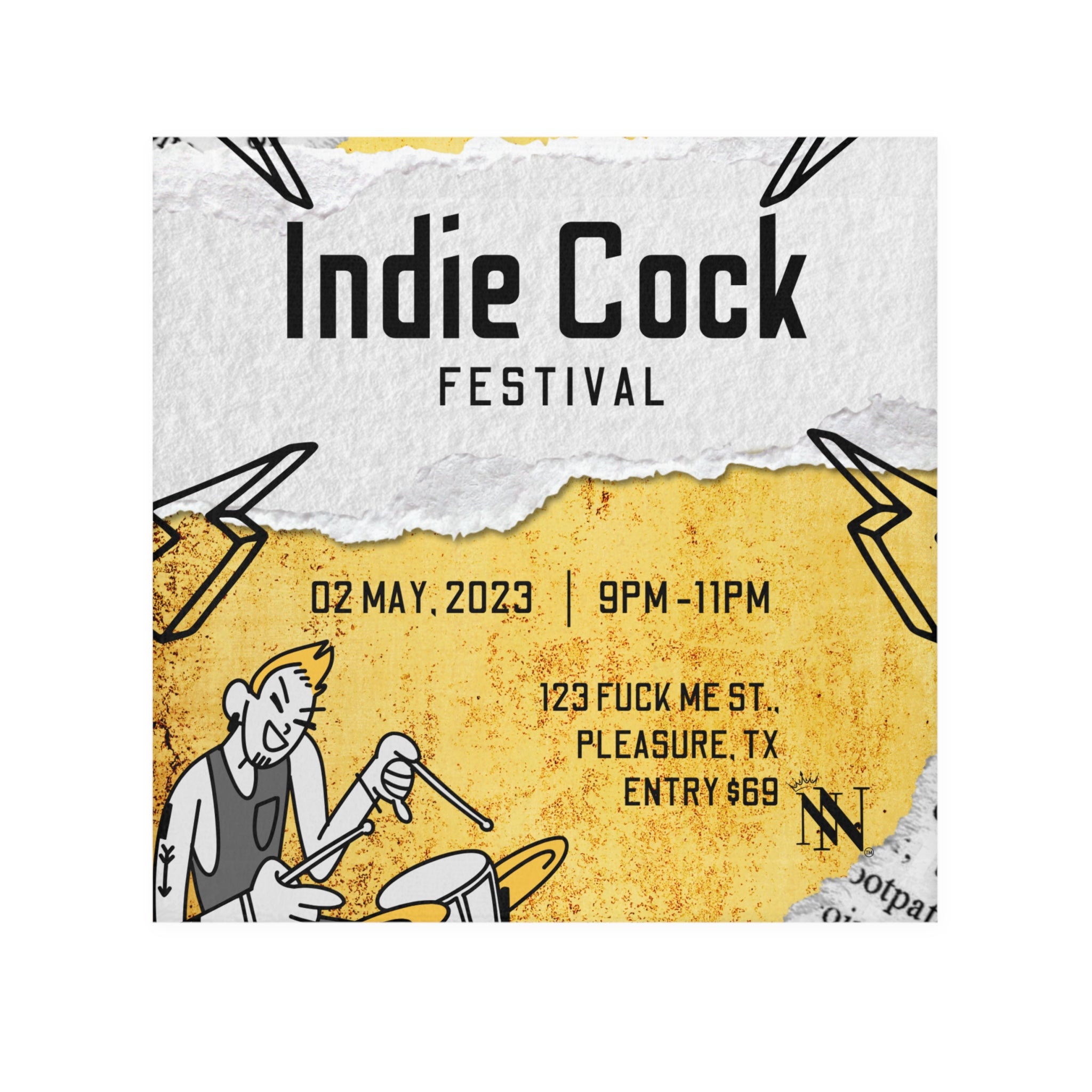 Indie cock festival towel