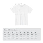 Power Cum Builder Adult T-Shirt size chart