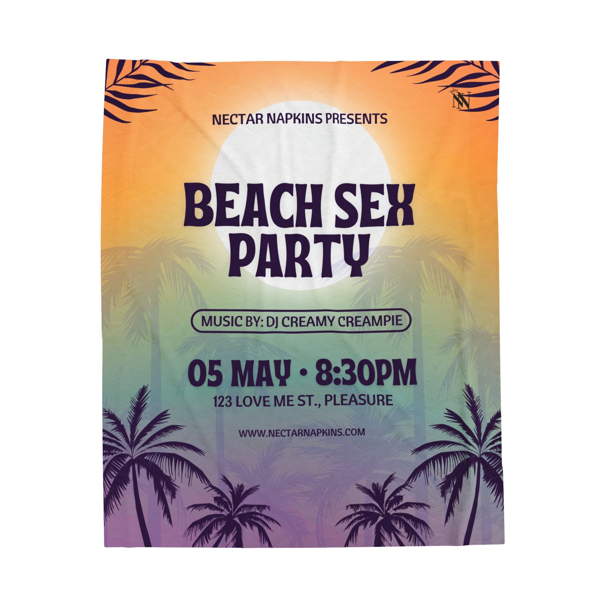 Beach Sex Party Cum Blanket