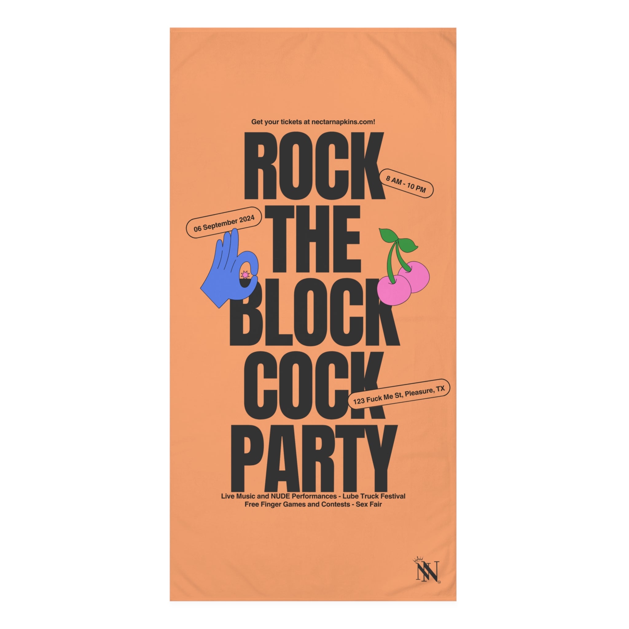 Rock the Block Cock Party Towel