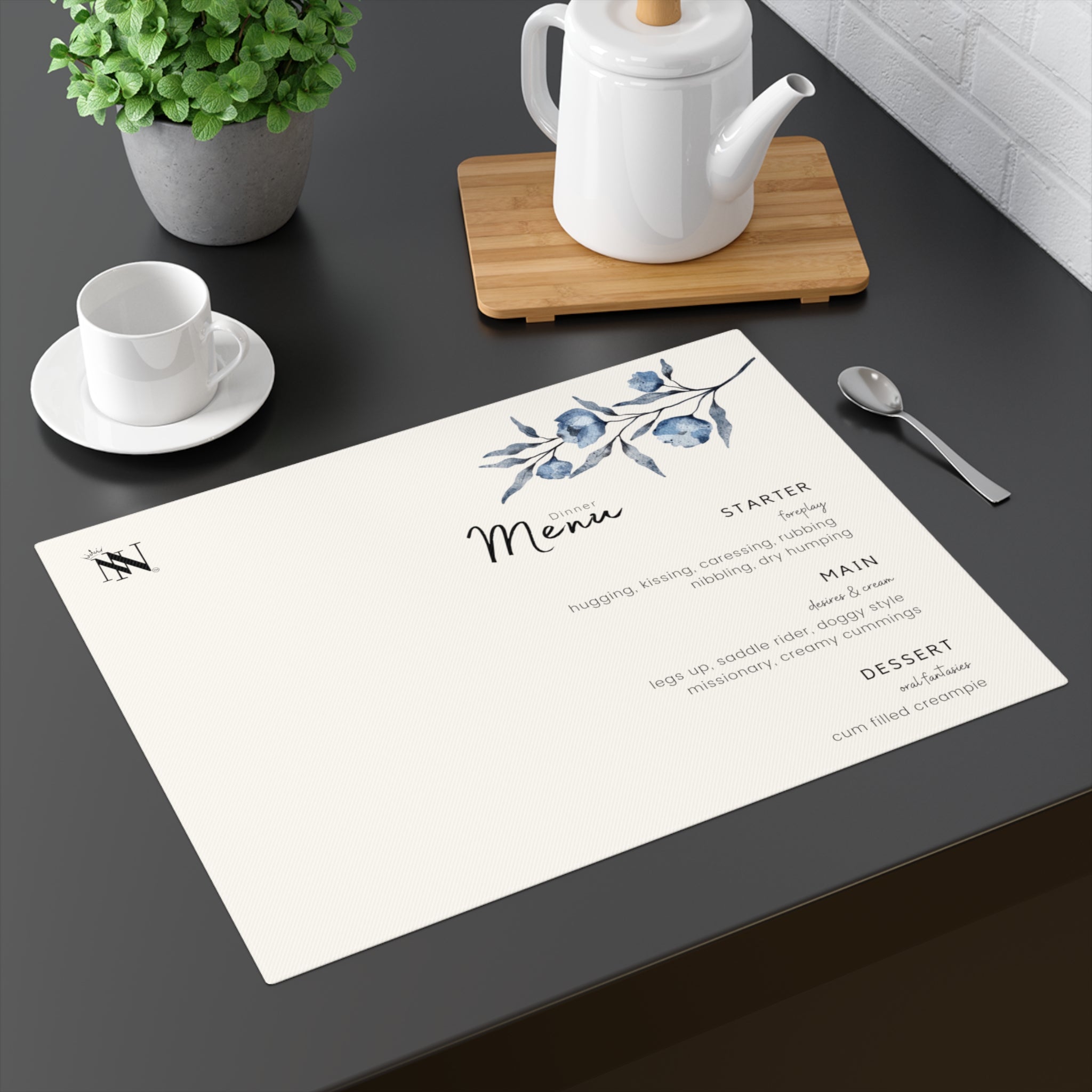 Elegant menu sex toys mat