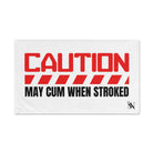 Caution his may cum towel