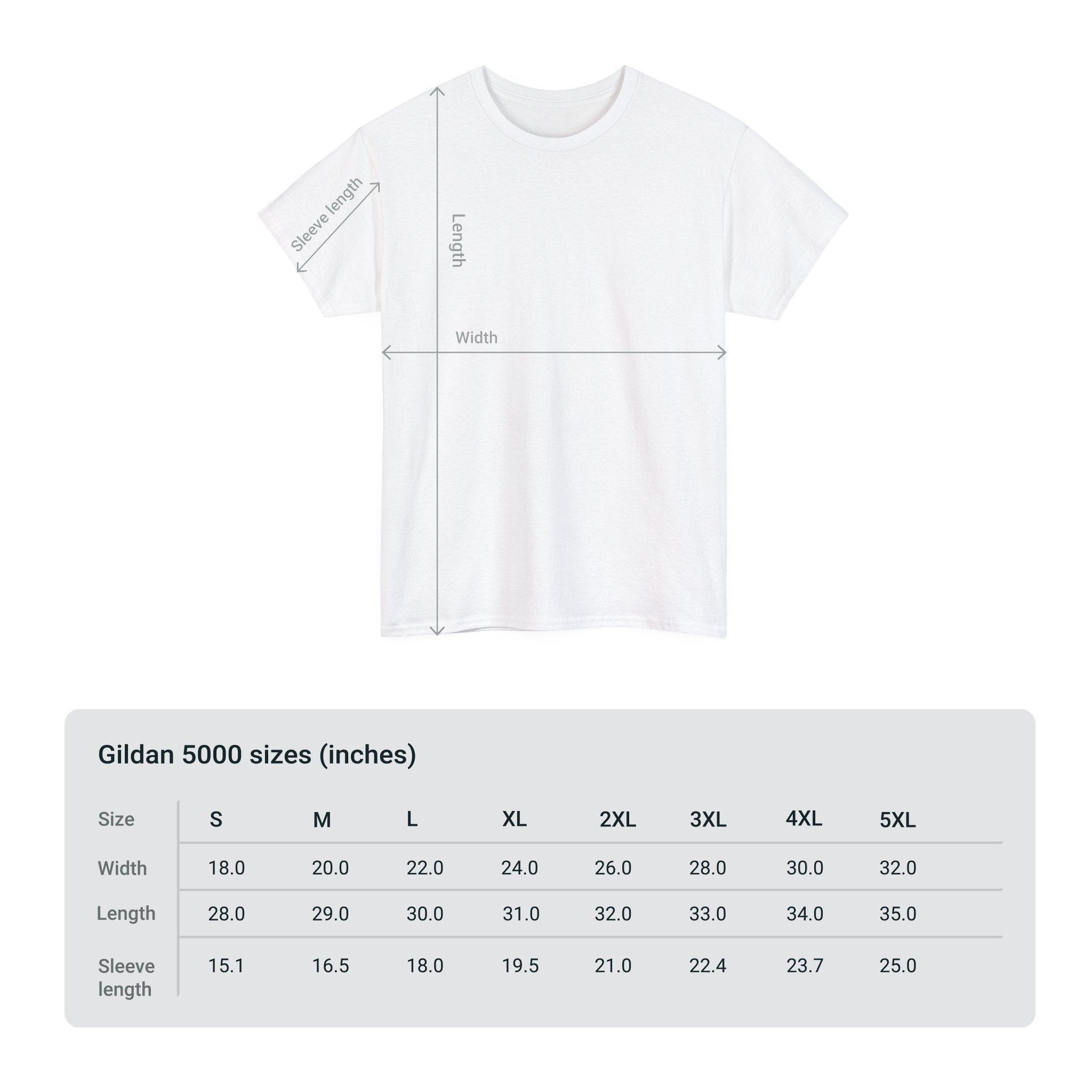 Naughty T-Shirt Size Chart