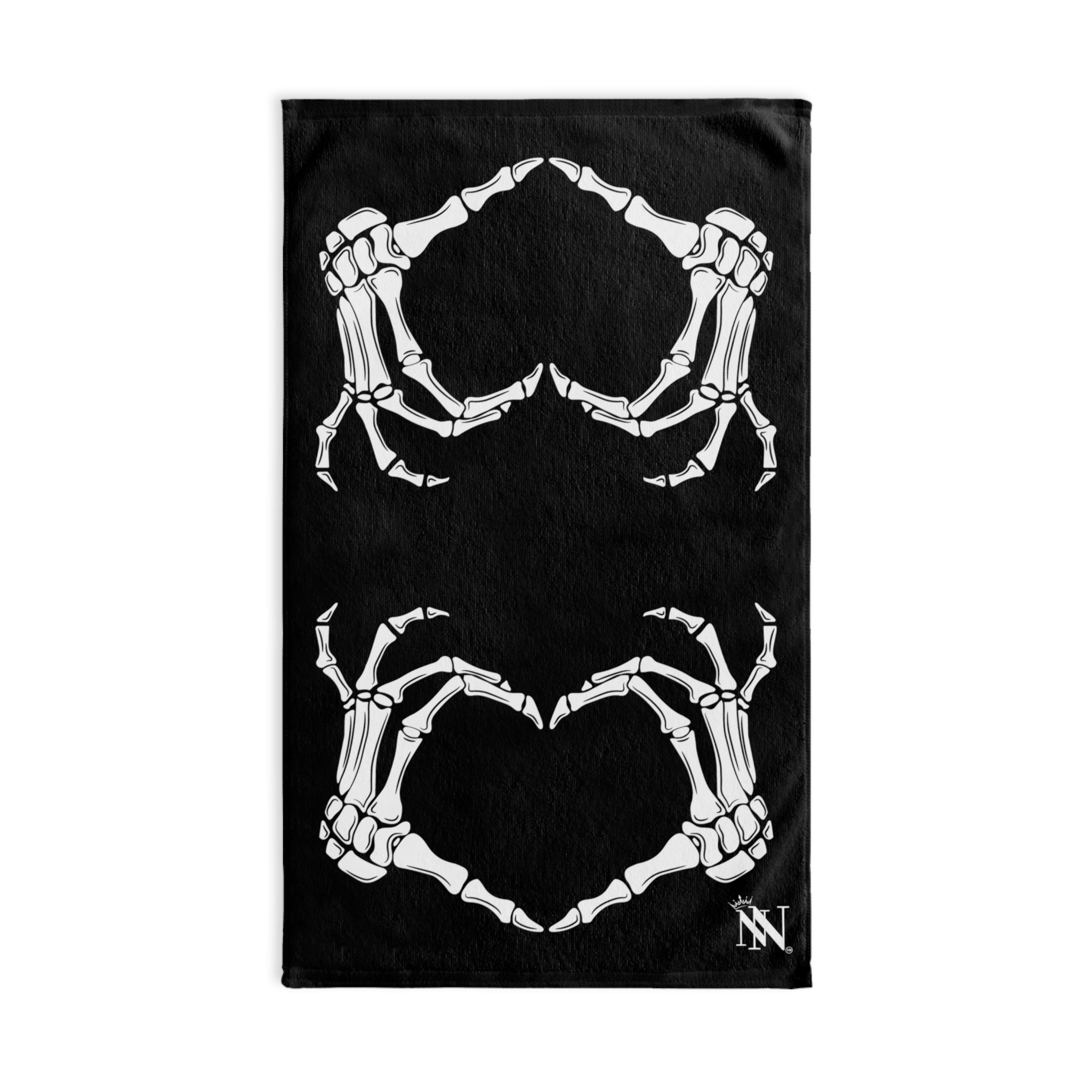 Bone Heart Black Cum Towel