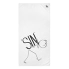 sin on my back sex towel 