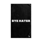 BYE Hater Fun Black | Sexy Gifts for Boyfriend, Funny Towel Romantic Gift for Wedding Couple Fiance First Year 2nd Anniversary Valentines, Party Gag Gifts, Joke Humor Cloth for Husband Men BF NECTAR NAPKINS