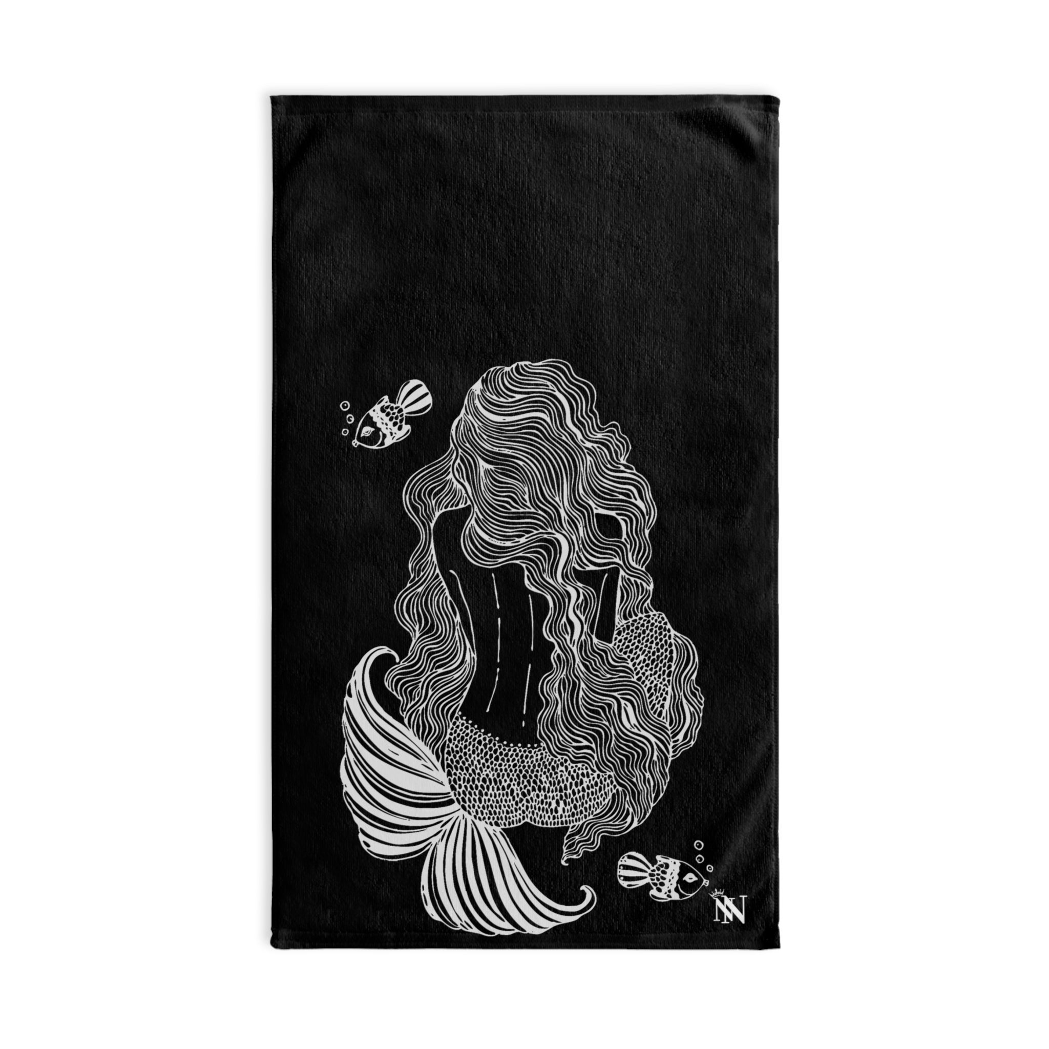 Back Mermaid Sea Black | Sexy Gifts for Boyfriend, Funny Towel Romantic Gift for Wedding Couple Fiance First Year 2nd Anniversary Valentines, Party Gag Gifts, Joke Humor Cloth for Husband Men BF NECTAR NAPKINS