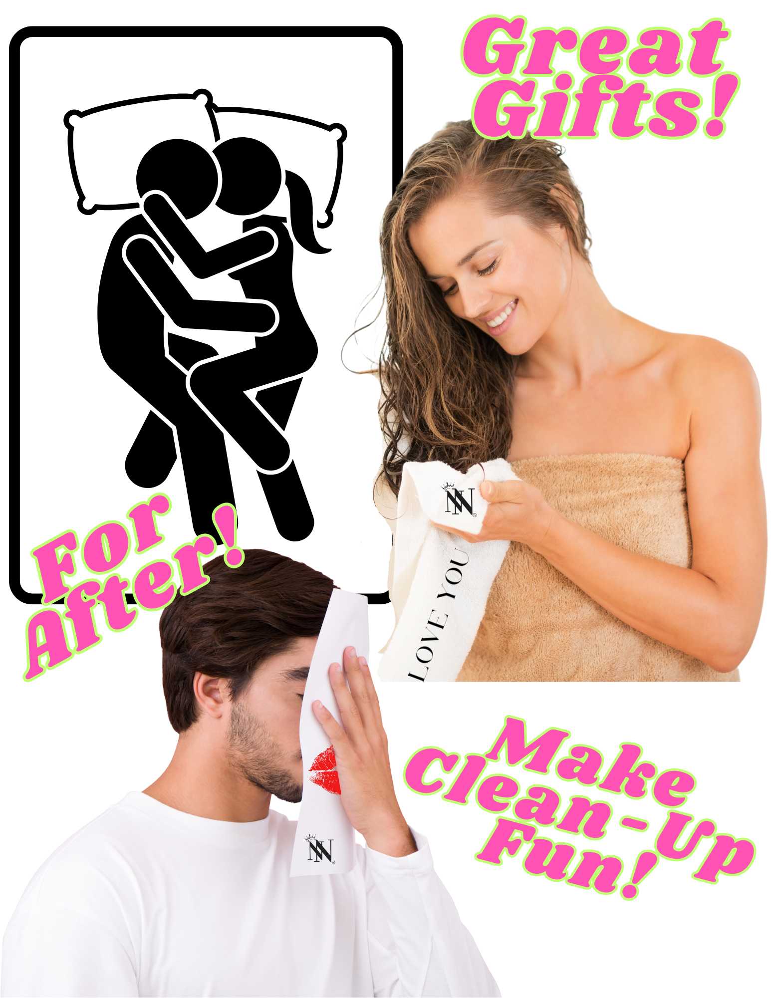 Beginner Cum Rag 2 | Gifts for Boyfriend, Funny Towel Romantic Gift for Wedding Couple Fiance First Year Anniversary Valentines, Party Gag Gifts, Joke Humor Cloth for Husband Men BF NECTAR NAPKINS