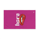 Bite Lip Large  Fuscia | Funny Gifts for Men - Gifts for Him - Birthday Gifts for Men, Him, Husband, Boyfriend, New Couple Gifts, Fathers & Valentines Day Gifts, Hand Towels NECTAR NAPKINS