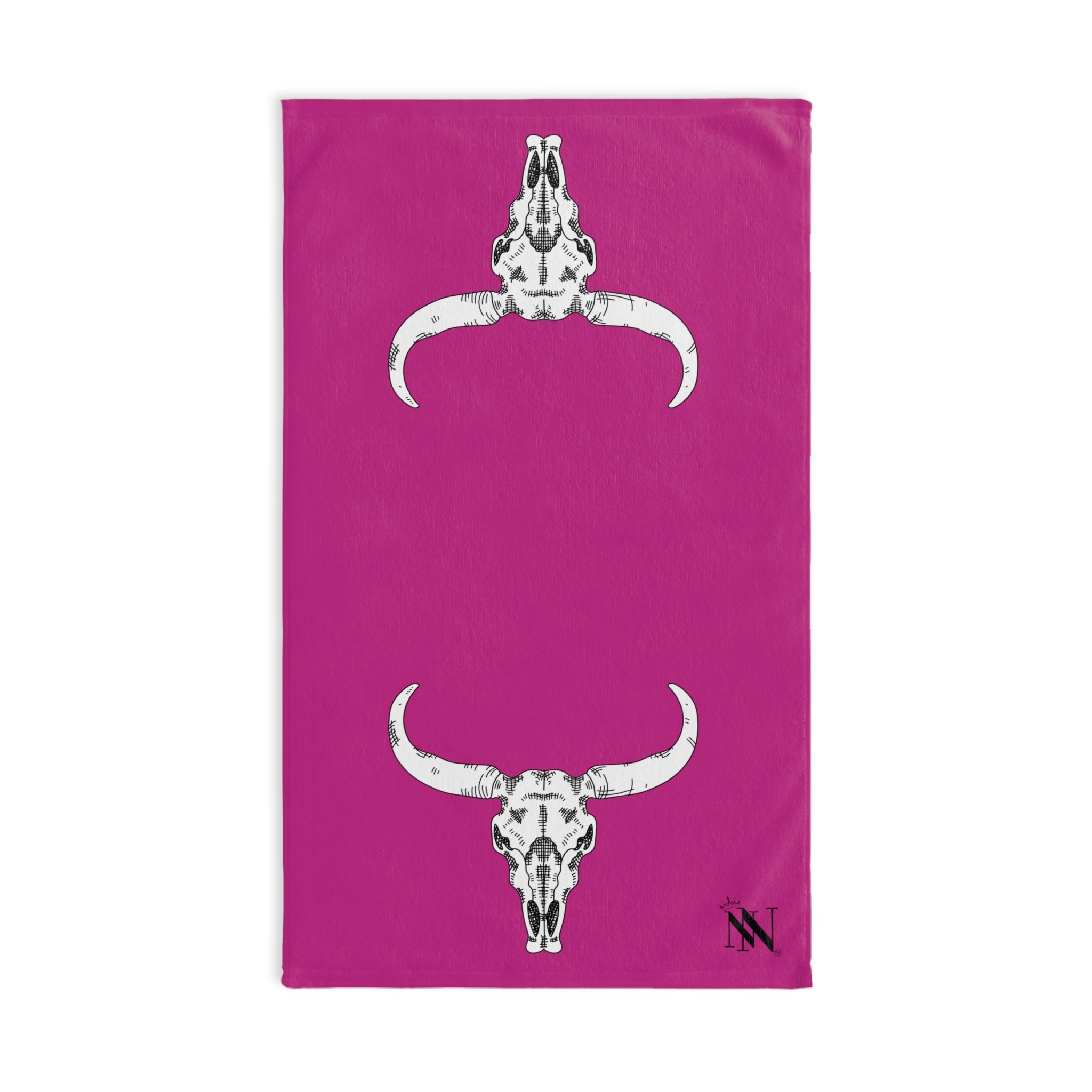 Black Mr Mrs Cow Skull Fuscia | Funny Gifts for Men - Gifts for Him - Birthday Gifts for Men, Him, Husband, Boyfriend, New Couple Gifts, Fathers & Valentines Day Gifts, Hand Towels NECTAR NAPKINS