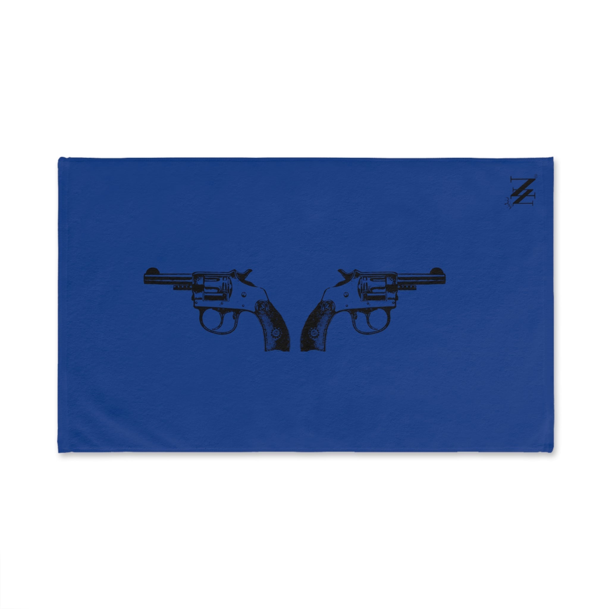 Black Revolver Gun Show Blue | Gifts for Boyfriend, Funny Towel Romantic Gift for Wedding Couple Fiance First Year Anniversary Valentines, Party Gag Gifts, Joke Humor Cloth for Husband Men BF NECTAR NAPKINS