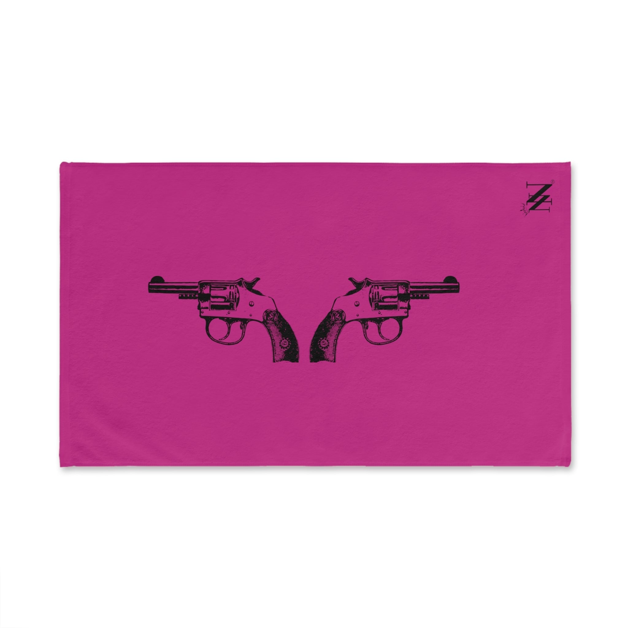 Black Revolver Gun Show Fuscia | Funny Gifts for Men - Gifts for Him - Birthday Gifts for Men, Him, Husband, Boyfriend, New Couple Gifts, Fathers & Valentines Day Gifts, Hand Towels NECTAR NAPKINS