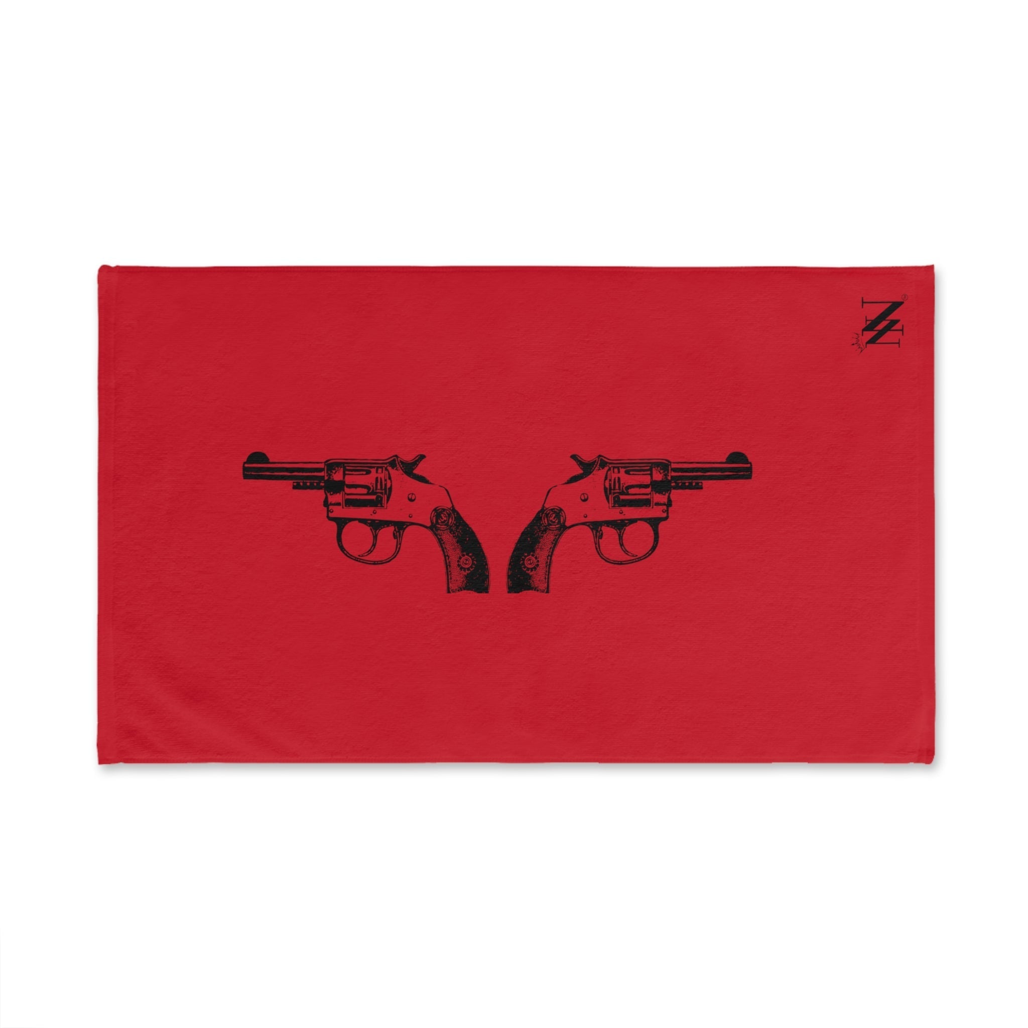 Black Revolver Gun Show Red | Sexy Gifts for Boyfriend, Funny Towel Romantic Gift for Wedding Couple Fiance First Year 2nd Anniversary Valentines, Party Gag Gifts, Joke Humor Cloth for Husband Men BF NECTAR NAPKINS