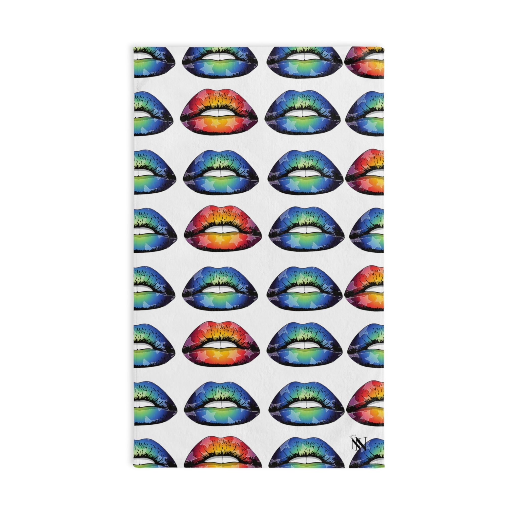 Blue Lips Pattern White | Funny Gifts for Men - Gifts for Him - Birthday Gifts for Men, Him, Her, Husband, Boyfriend, Girlfriend, New Couple Gifts, Fathers & Valentines Day Gifts, Christmas Gifts NECTAR NAPKINS