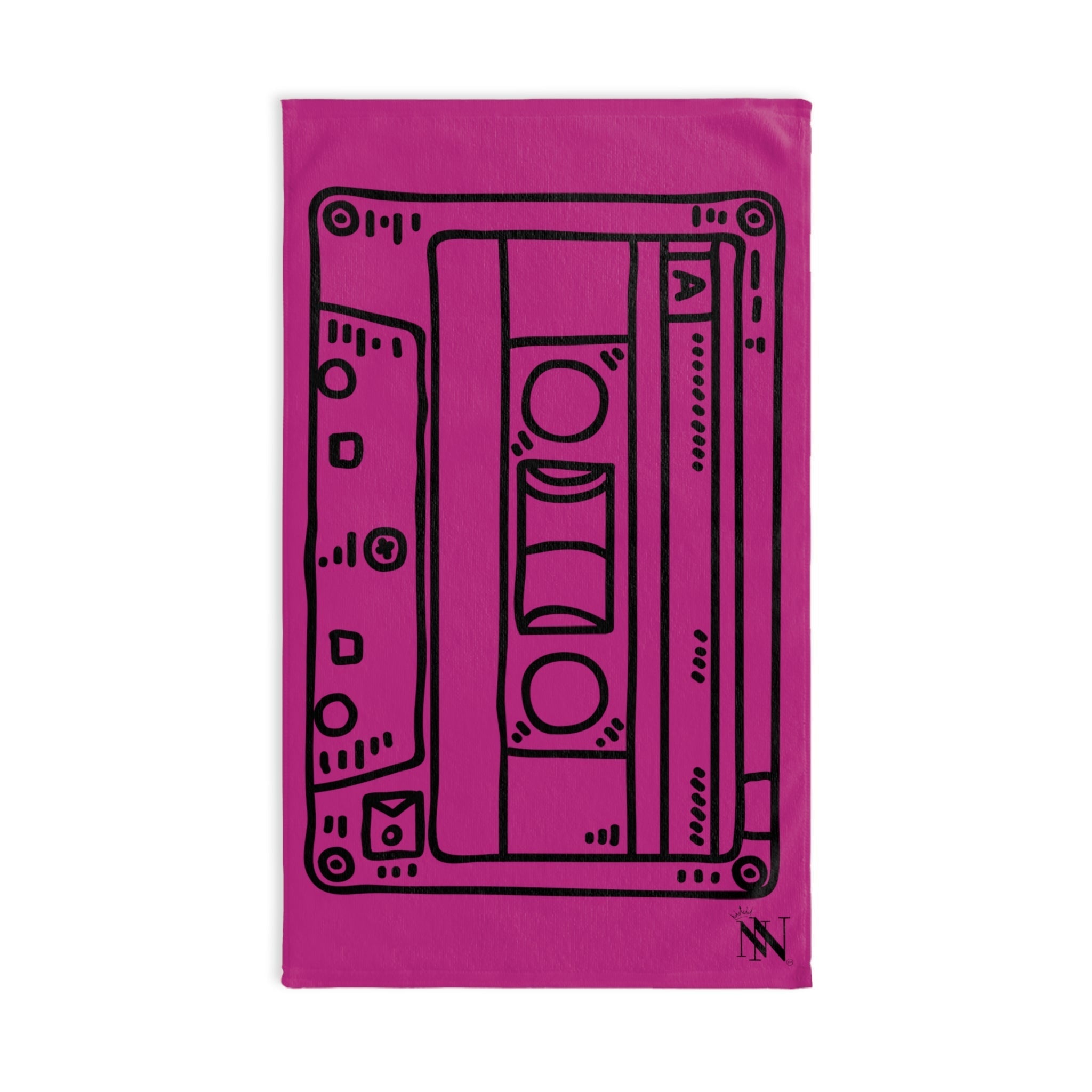Cassette Black 80s Fuscia | Funny Gifts for Men - Gifts for Him - Birthday Gifts for Men, Him, Husband, Boyfriend, New Couple Gifts, Fathers & Valentines Day Gifts, Hand Towels NECTAR NAPKINS