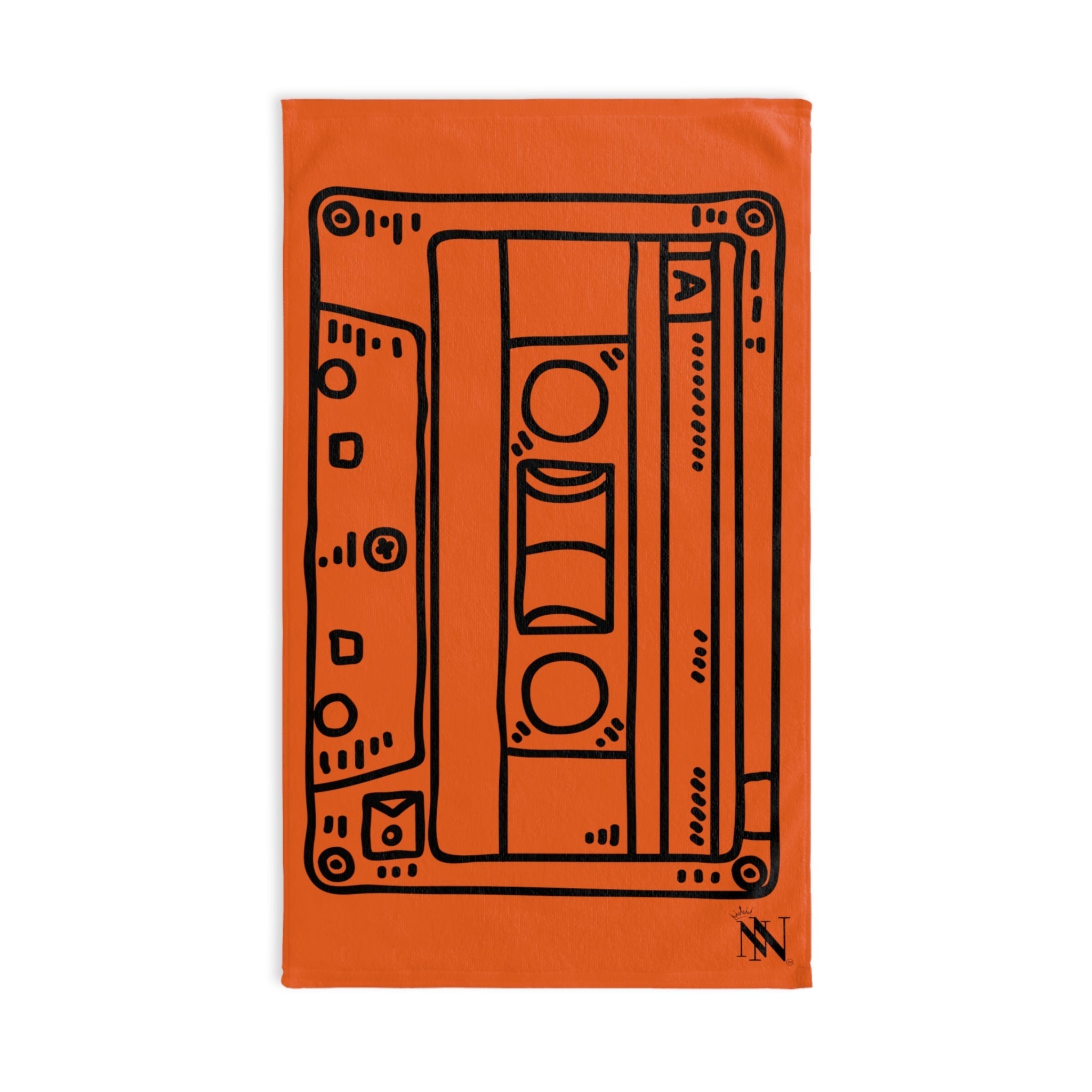 Cassette Black 80s Orange | Funny Gifts for Men - Gifts for Him - Birthday Gifts for Men, Him, Husband, Boyfriend, New Couple Gifts, Fathers & Valentines Day Gifts, Hand Towels NECTAR NAPKINS