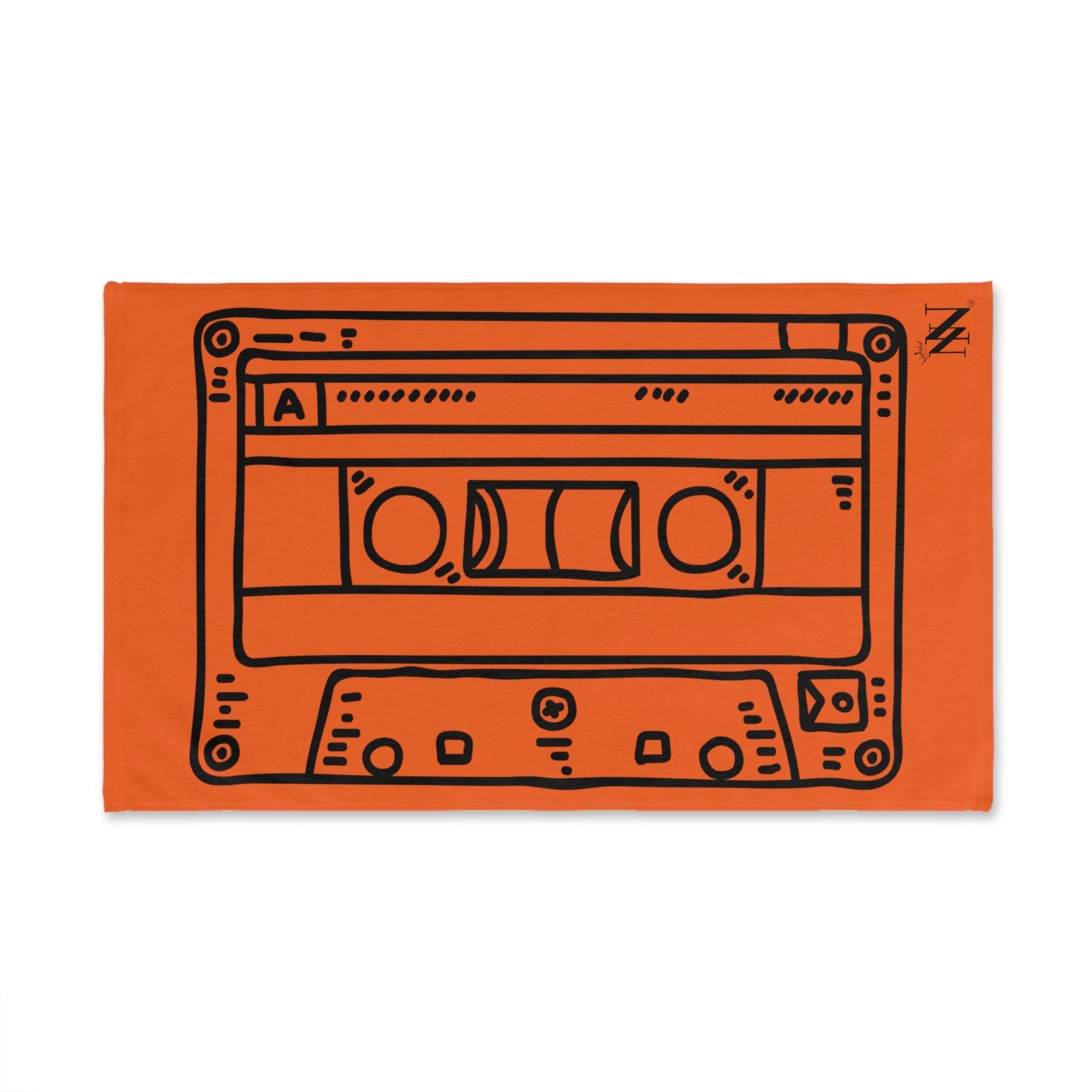 Cassette Black 80s Orange | Funny Gifts for Men - Gifts for Him - Birthday Gifts for Men, Him, Husband, Boyfriend, New Couple Gifts, Fathers & Valentines Day Gifts, Hand Towels NECTAR NAPKINS