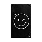 Emoji  Wink Black | Sexy Gifts for Boyfriend, Funny Towel Romantic Gift for Wedding Couple Fiance First Year 2nd Anniversary Valentines, Party Gag Gifts, Joke Humor Cloth for Husband Men BF NECTAR NAPKINS