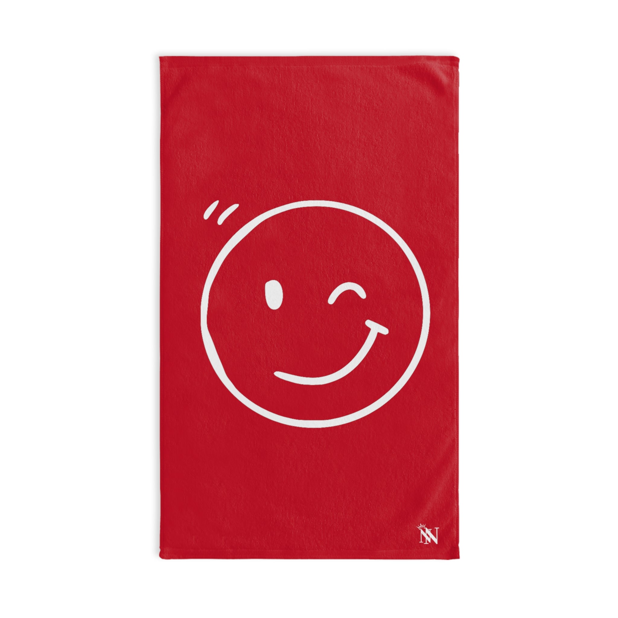 Emoji Wink  Red | Sexy Gifts for Boyfriend, Funny Towel Romantic Gift for Wedding Couple Fiance First Year 2nd Anniversary Valentines, Party Gag Gifts, Joke Humor Cloth for Husband Men BF NECTAR NAPKINS