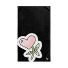 Flower Sticker HeartBlack | Sexy Gifts for Boyfriend, Funny Towel Romantic Gift for Wedding Couple Fiance First Year 2nd Anniversary Valentines, Party Gag Gifts, Joke Humor Cloth for Husband Men BF NECTAR NAPKINS