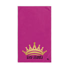 Gold His Queen Fuscia | Funny Gifts for Men - Gifts for Him - Birthday Gifts for Men, Him, Husband, Boyfriend, New Couple Gifts, Fathers & Valentines Day Gifts, Hand Towels NECTAR NAPKINS