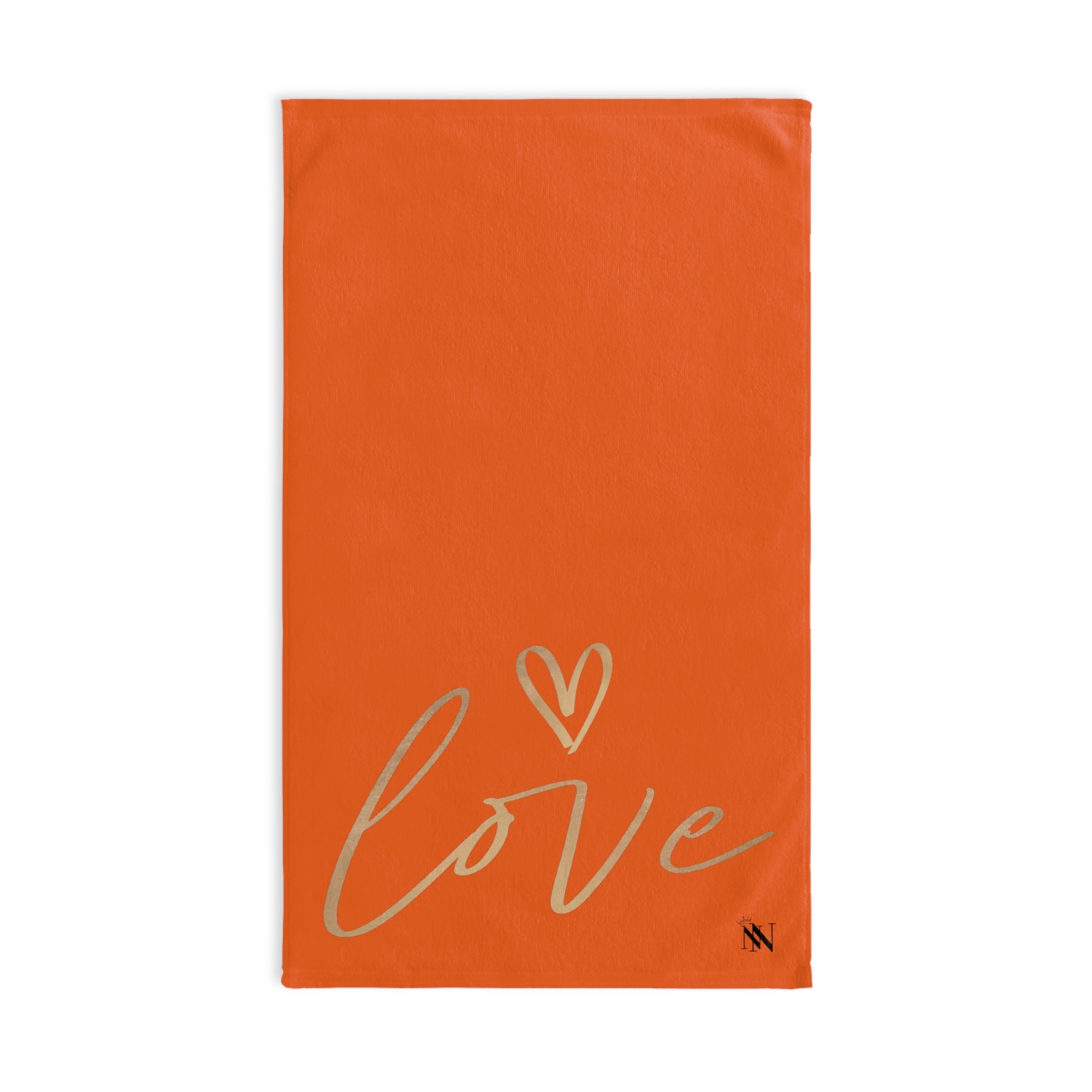 Gold Love Heart Orange | Funny Gifts for Men - Gifts for Him - Birthday Gifts for Men, Him, Husband, Boyfriend, New Couple Gifts, Fathers & Valentines Day Gifts, Hand Towels NECTAR NAPKINS