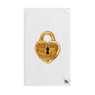 Heart Padlock Gold White | Funny Gifts for Men - Gifts for Him - Birthday Gifts for Men, Him, Her, Husband, Boyfriend, Girlfriend, New Couple Gifts, Fathers & Valentines Day Gifts, Christmas Gifts NECTAR NAPKINS