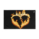 Heart Ring Fire Black | Sexy Gifts for Boyfriend, Funny Towel Romantic Gift for Wedding Couple Fiance First Year 2nd Anniversary Valentines, Party Gag Gifts, Joke Humor Cloth for Husband Men BF NECTAR NAPKINS