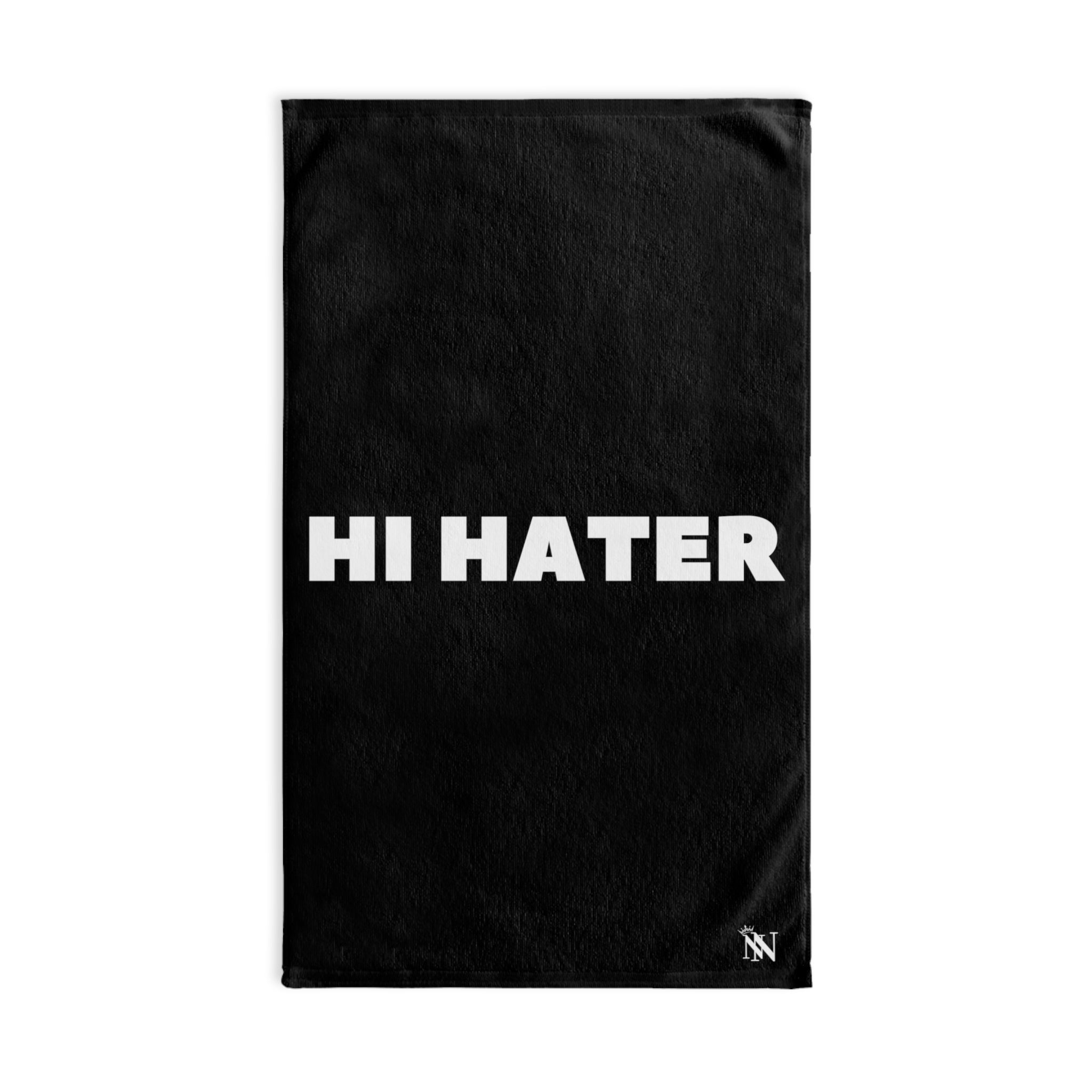 Hi Hater Fun Print Black | Sexy Gifts for Boyfriend, Funny Towel Romantic Gift for Wedding Couple Fiance First Year 2nd Anniversary Valentines, Party Gag Gifts, Joke Humor Cloth for Husband Men BF NECTAR NAPKINS