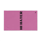 Hi Hater Fun Print Pink | Novelty Gifts for Boyfriend, Funny Towel Romantic Gift for Wedding Couple Fiance First Year Anniversary Valentines, Party Gag Gifts, Joke Humor Cloth for Husband Men BF NECTAR NAPKINS