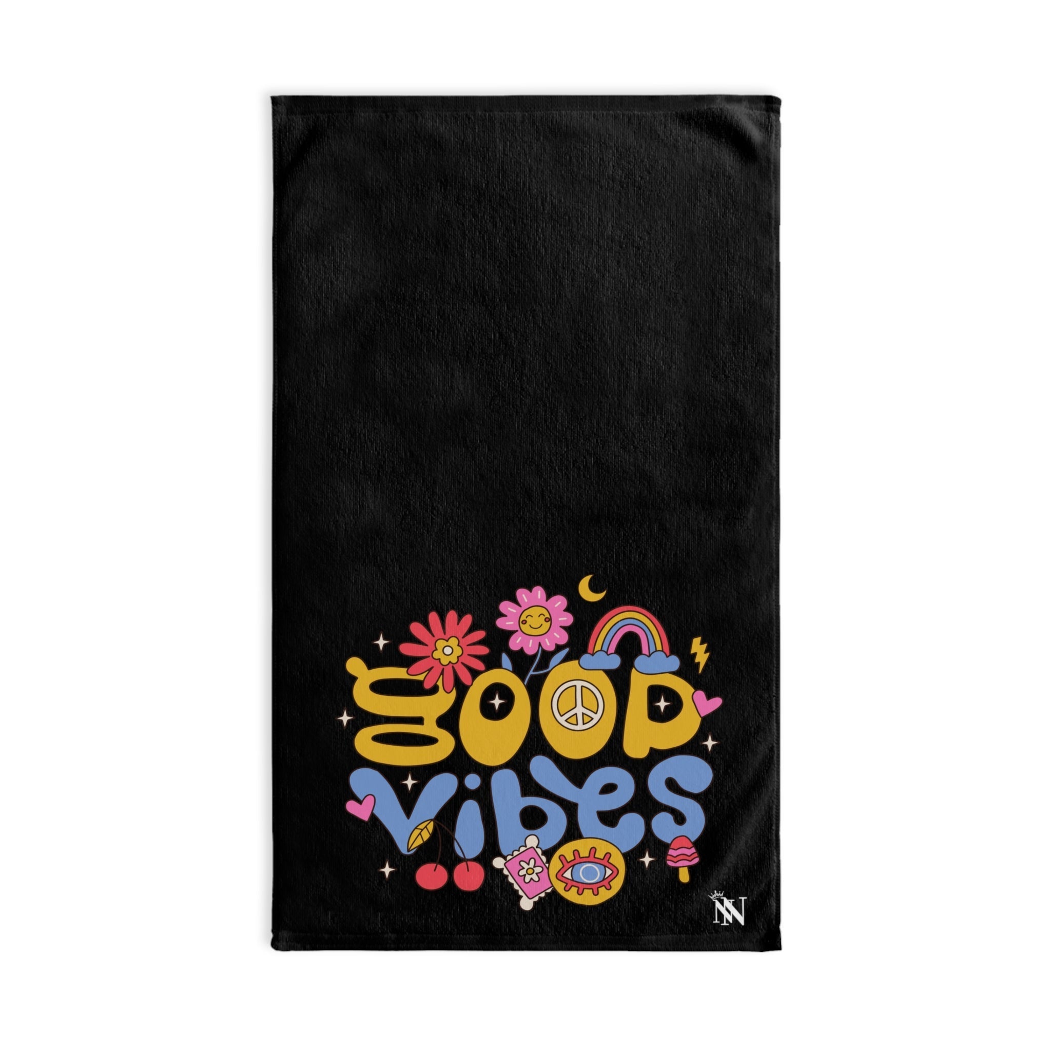Hippie Vibes Good Black | Sexy Gifts for Boyfriend, Funny Towel Romantic Gift for Wedding Couple Fiance First Year 2nd Anniversary Valentines, Party Gag Gifts, Joke Humor Cloth for Husband Men BF NECTAR NAPKINS