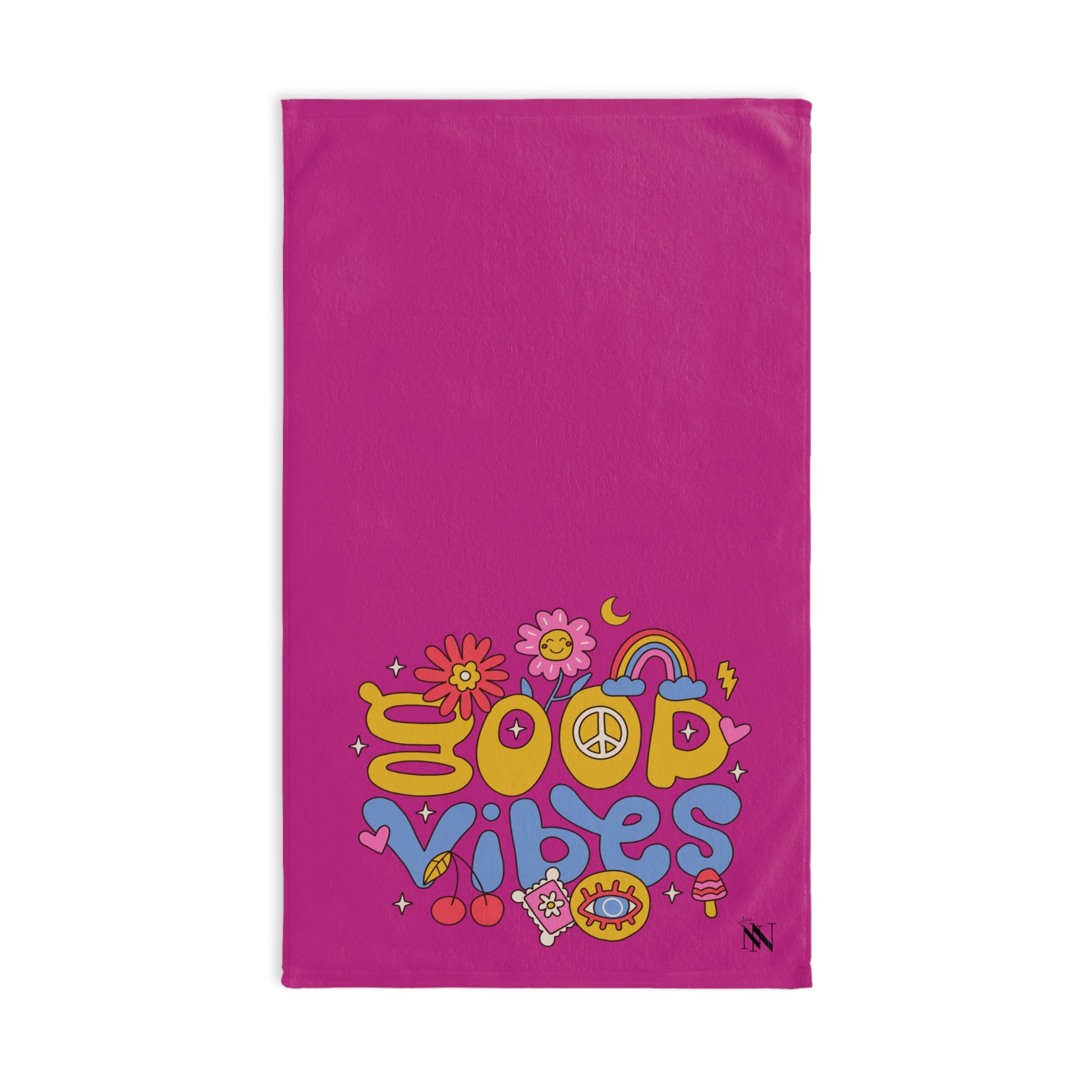 Hippie Vibes Good Fuscia | Funny Gifts for Men - Gifts for Him - Birthday Gifts for Men, Him, Husband, Boyfriend, New Couple Gifts, Fathers & Valentines Day Gifts, Hand Towels NECTAR NAPKINS