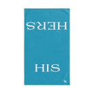 His Hers Teal | Novelty Gifts for Boyfriend, Funny Towel Romantic Gift for Wedding Couple Fiance First Year Anniversary Valentines, Party Gag Gifts, Joke Humor Cloth for Husband Men BF NECTAR NAPKINS