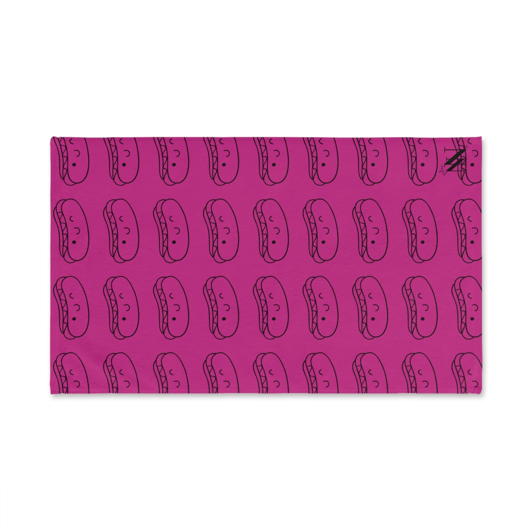 Hot Dog Pattern Fuscia | Funny Gifts for Men - Gifts for Him - Birthday Gifts for Men, Him, Husband, Boyfriend, New Couple Gifts, Fathers & Valentines Day Gifts, Hand Towels NECTAR NAPKINS