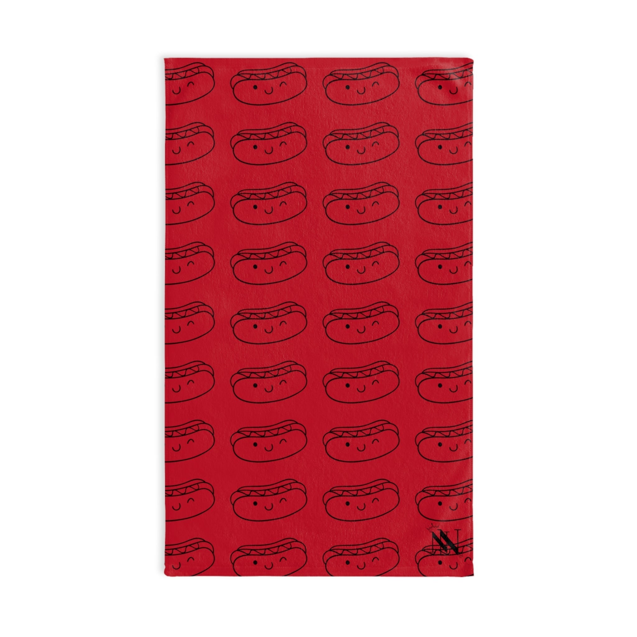 Hot Dog Pattern Red | Sexy Gifts for Boyfriend, Funny Towel Romantic Gift for Wedding Couple Fiance First Year 2nd Anniversary Valentines, Party Gag Gifts, Joke Humor Cloth for Husband Men BF NECTAR NAPKINS