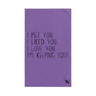 I Met You Lavendar | Funny Gifts for Men - Gifts for Him - Birthday Gifts for Men, Him, Husband, Boyfriend, New Couple Gifts, Fathers & Valentines Day Gifts, Hand Towels NECTAR NAPKINS