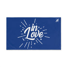 In Love Spark Blue | Gifts for Boyfriend, Funny Towel Romantic Gift for Wedding Couple Fiance First Year Anniversary Valentines, Party Gag Gifts, Joke Humor Cloth for Husband Men BF NECTAR NAPKINS