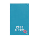 Kiss Here Lips Teal | Novelty Gifts for Boyfriend, Funny Towel Romantic Gift for Wedding Couple Fiance First Year Anniversary Valentines, Party Gag Gifts, Joke Humor Cloth for Husband Men BF NECTAR NAPKINS