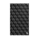 Kiss Lip PatternBlack | Sexy Gifts for Boyfriend, Funny Towel Romantic Gift for Wedding Couple Fiance First Year 2nd Anniversary Valentines, Party Gag Gifts, Joke Humor Cloth for Husband Men BF NECTAR NAPKINS