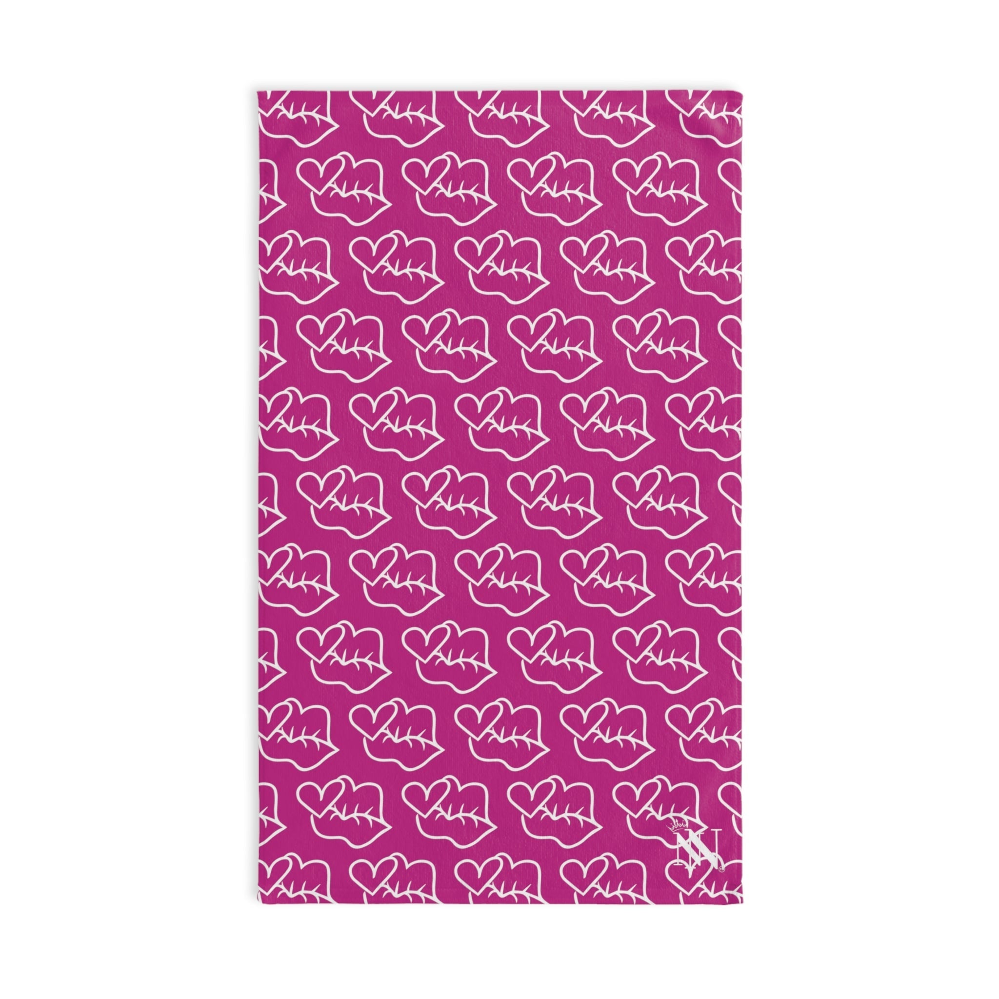 Kiss Lip PatternFuscia | Funny Gifts for Men - Gifts for Him - Birthday Gifts for Men, Him, Husband, Boyfriend, New Couple Gifts, Fathers & Valentines Day Gifts, Hand Towels NECTAR NAPKINS