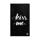 Kiss Me 2 Black | Sexy Gifts for Boyfriend, Funny Towel Romantic Gift for Wedding Couple Fiance First Year 2nd Anniversary Valentines, Party Gag Gifts, Joke Humor Cloth for Husband Men BF NECTAR NAPKINS