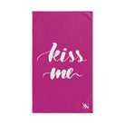 Kiss Me 2 Fuscia | Funny Gifts for Men - Gifts for Him - Birthday Gifts for Men, Him, Husband, Boyfriend, New Couple Gifts, Fathers & Valentines Day Gifts, Hand Towels NECTAR NAPKINS