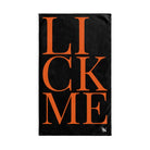 Lick Me Orange Black | Sexy Gifts for Boyfriend, Funny Towel Romantic Gift for Wedding Couple Fiance First Year 2nd Anniversary Valentines, Party Gag Gifts, Joke Humor Cloth for Husband Men BF NECTAR NAPKINS